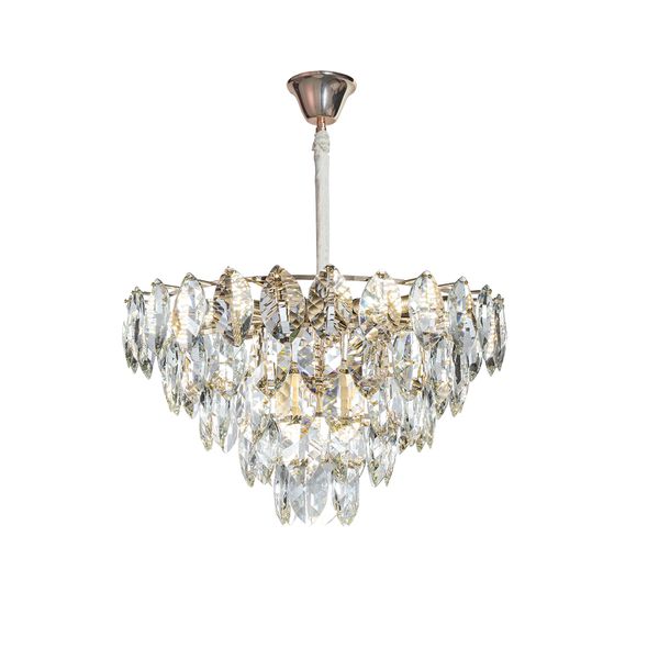 Pendente Foglia Dourado / Transparente 16xe14 Vela Max 40w