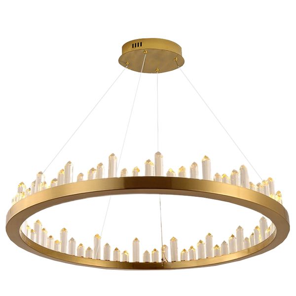 Pendente Roca Dourado / Transparente 1xled 36w
