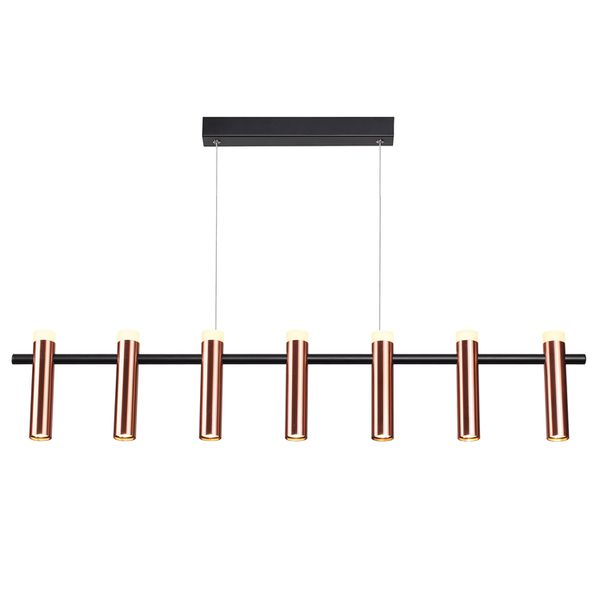 Pendente Tubi Cobre / Preto 7xled 7w