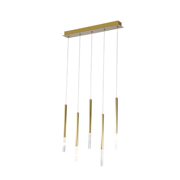 Pendente Pétra Dourado / Transparente 5xled 3w