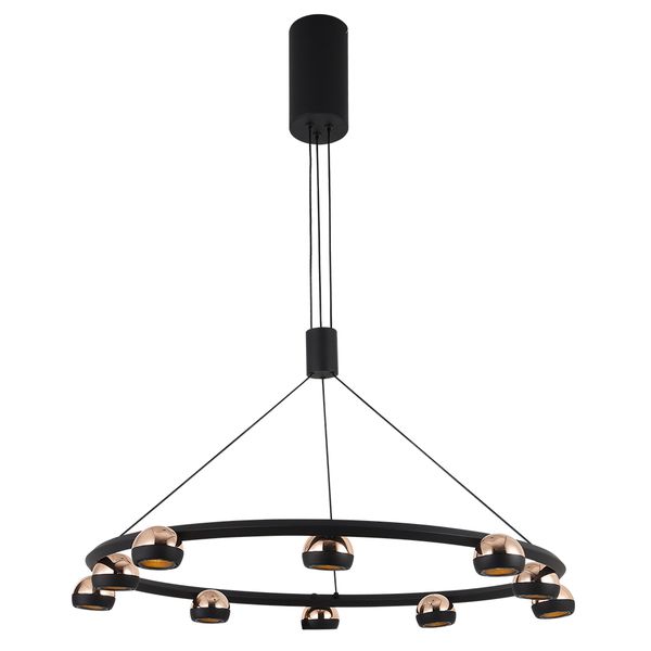 Pendente Oto Preto / Rose Gold 10xled 5w
