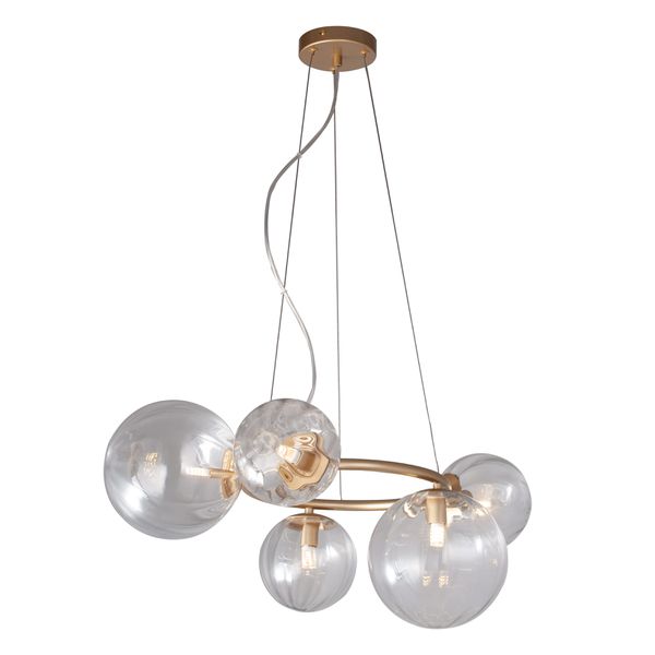 Pendente Oxala Dourado / Transparente 5xg9 Max 25w