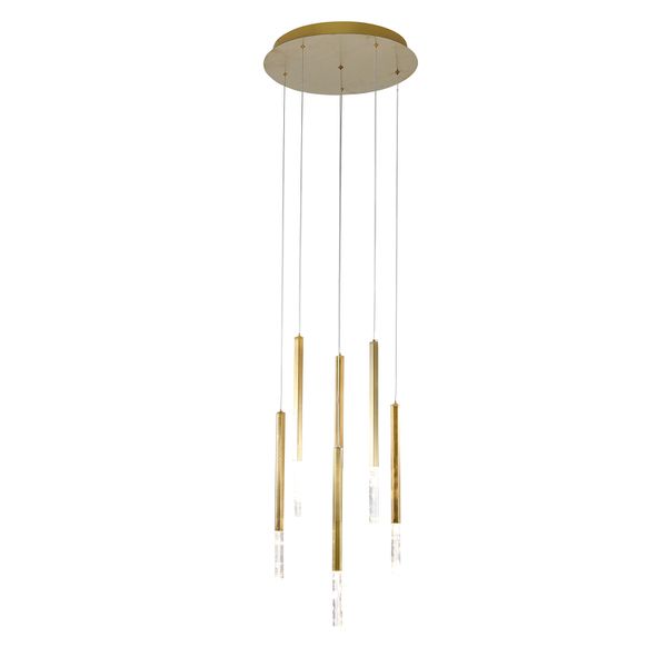 Pendente Pétra Dourado / Transparente 6xled 3w