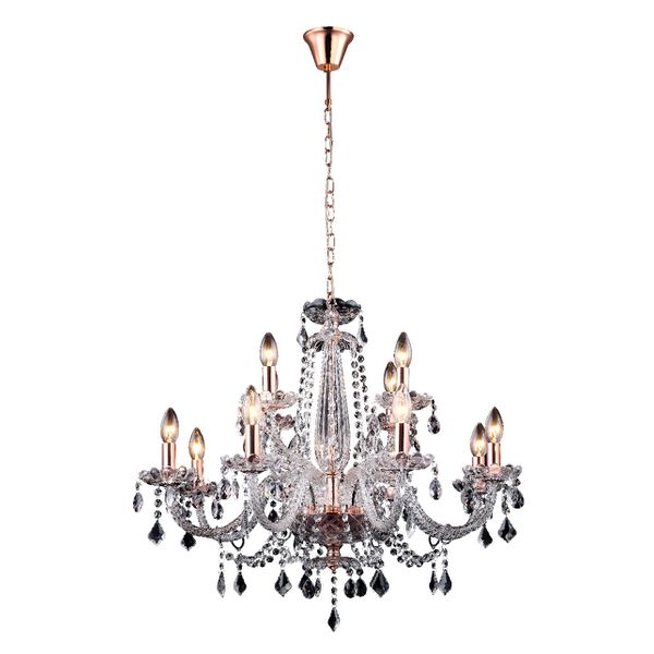 Pendente Tyene Rose Gold / Transparente 12xe14 Vela Max 40w