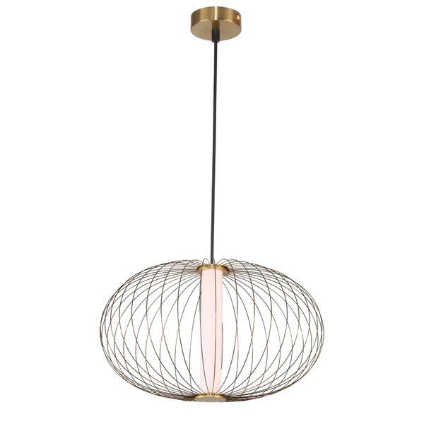 Pendente Lanterna Dourado / Branco 1xled 16w