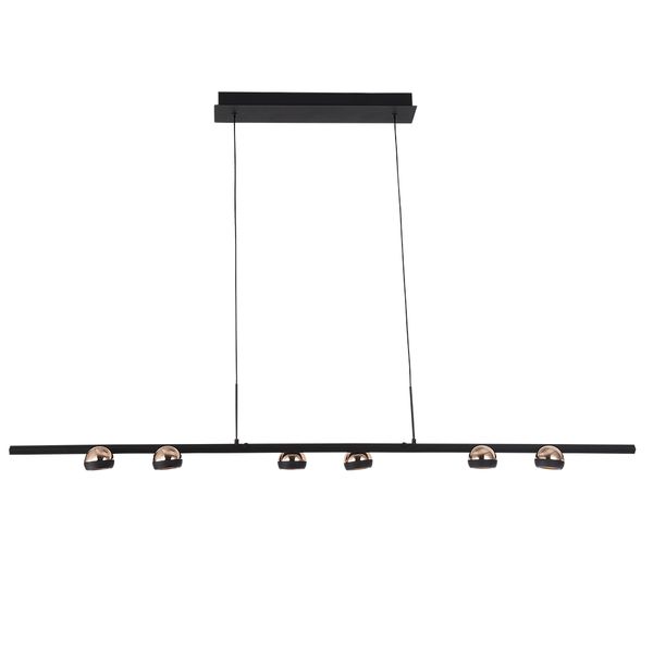 Pendente Oto Preto / Rose Gold 6xled 5w