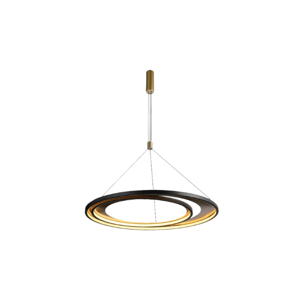  Pendente Loop Preto / Dourado 1xled 76w 