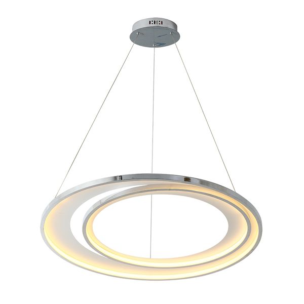 Pendente Loop Cromado / Branco 1xled 76w