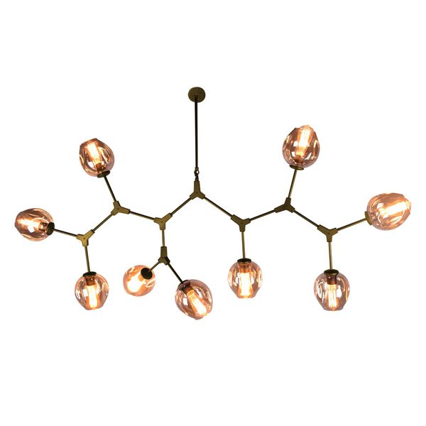 Pendente Orbe Dourado / Champanhe 9xe27 Bulbo Max 40w