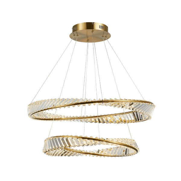 Pendente Inis Dourado Transparente 2xled 122w
