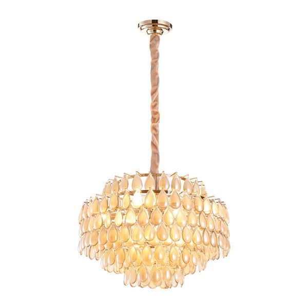 Pendente Odeon Dourado Conhaque 12xe14 Vela Max 40w