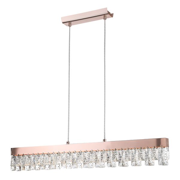 Pendente Véu Rose Gold / Transparente 1xled 15w