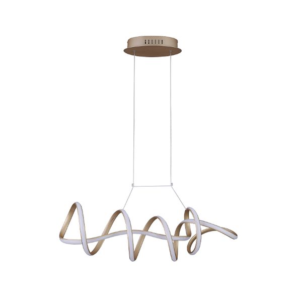 Pendente Zig Dourado / Branco 1xled 35w