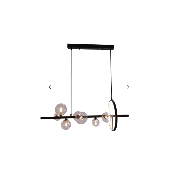 Pendente Versus Preto / Transparente 7xg9/Led Integrado Max 9w