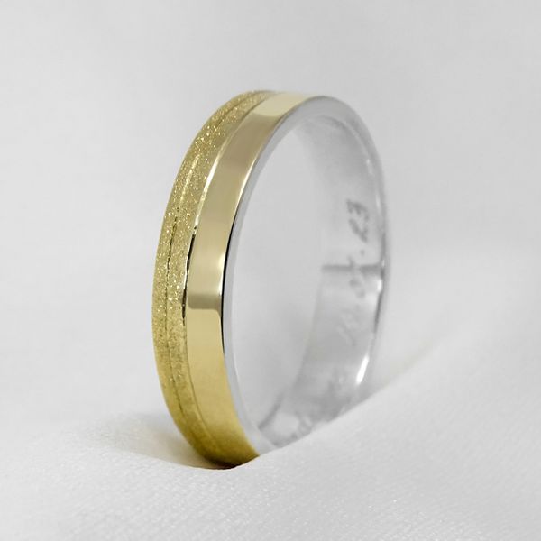 Aliança de Noivado e Casamento Revestida em Ouro 5mm Forever - Peça Única 