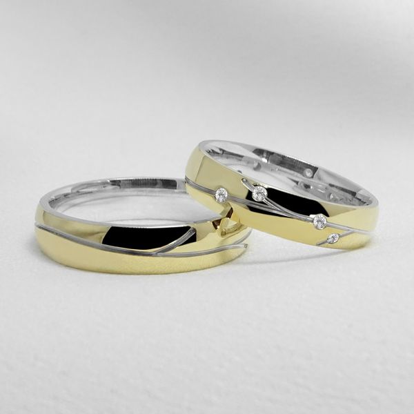 Aliança de Noivado e Casamento Revestida em Ouro 5mm Roseh - Par