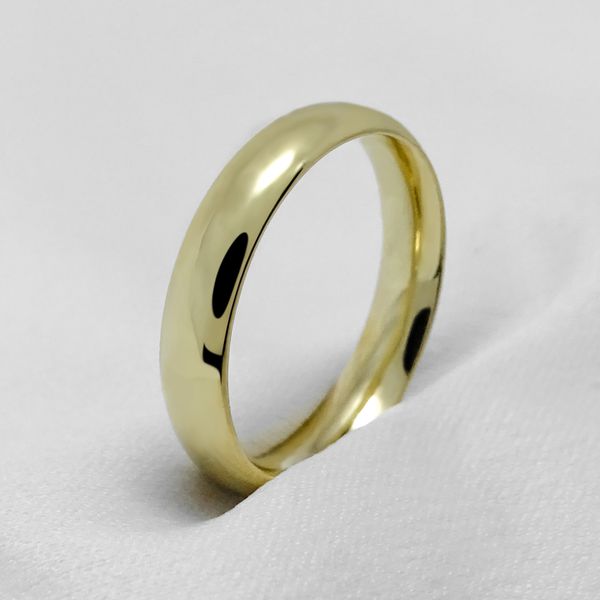 Aliança de Noivado e Casamento em Ouro Maciço 4mm Abaulada Radiant Bow - Peça Unica 
