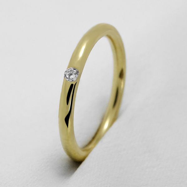 Aliança de Noivado e Casamento em Ouro Maciço 2mm Abaulada Silver Promise - Peça Unica 
