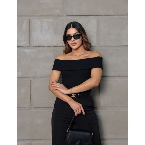 Blusa Decote Ombro a Ombro Preta
