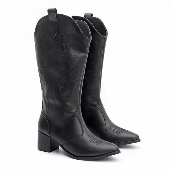 Bota Cano Alto Western Preta