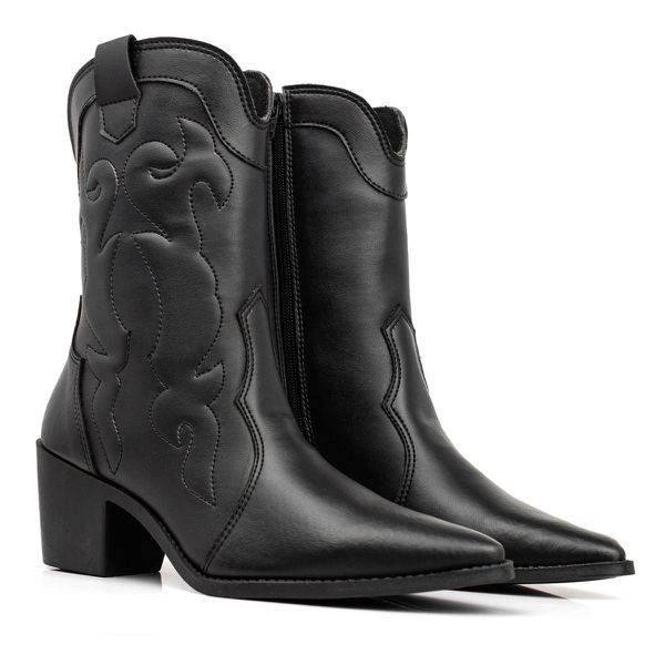 Bota Texana Cano Médio Preta