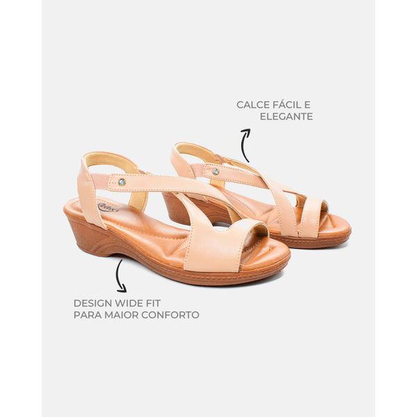 Sandália Feminina Confortável para Fascite e Esporão Nude Pé