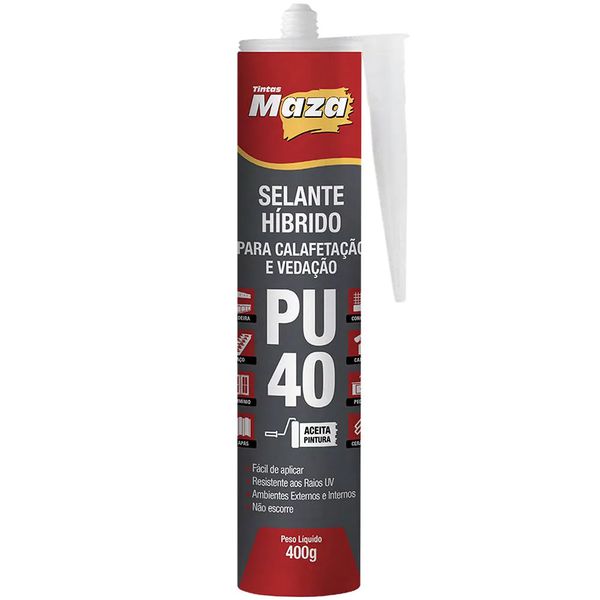 SELANTE PU 40 HIBRIDO PRETO 400G - MAZA