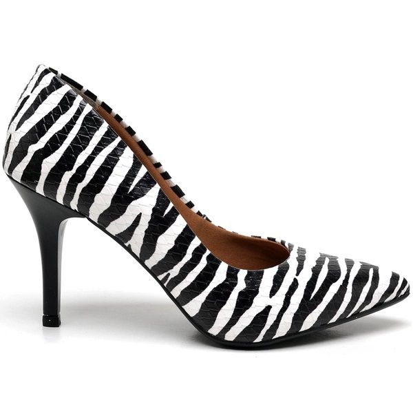 Scarpin Zebra Salto Médio