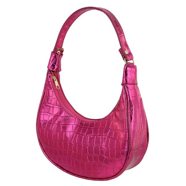 Bolsa Maitê Croco Metal Pink