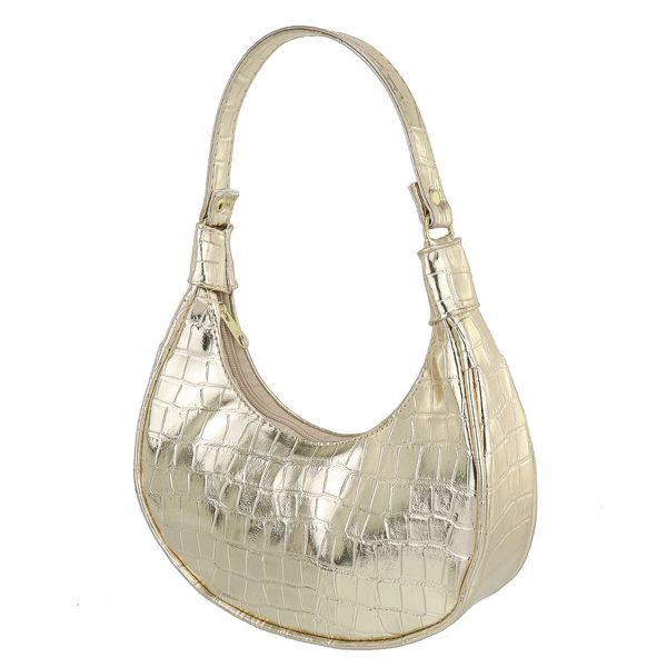 Bolsa Maitê Croco Metal Ouro