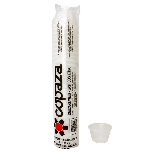 Pote Plástico Copaza Translúcido Liso 100ml c/100 und