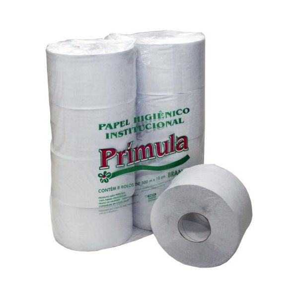 Papel Higienico Rolao Primula 300M Branco C/8 UND