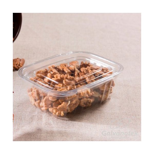Pote Plástico Pet Retangular Galvanotek Ref. GA88 com Tampa 250ml c/10 und