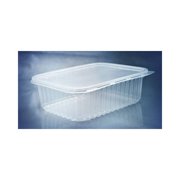 Pote Plástico PP Retangular Prafesta com Tampa 1000ml c/06x24 und