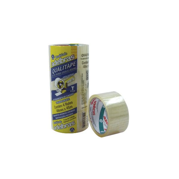Fita Adelbras PP Qualitape Transparente 48MMX40M-30X04