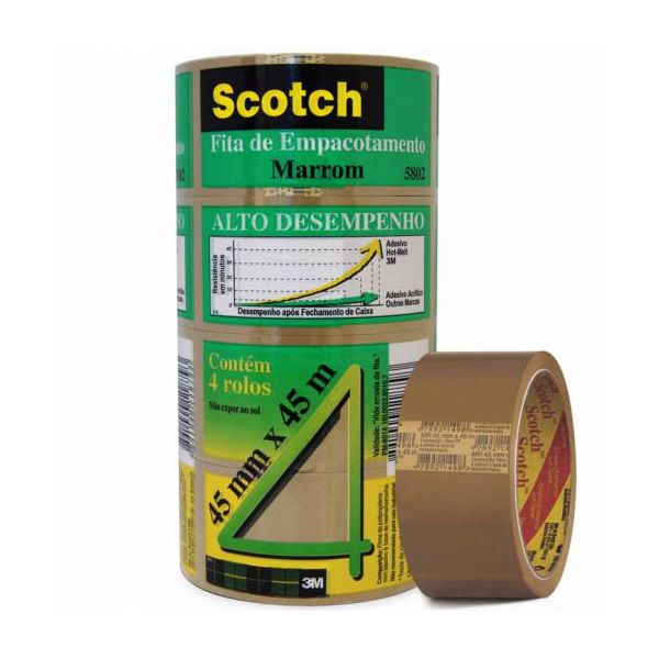 Fita Adesiva 3M PP Scoth Marron 45MMX45M-6X04