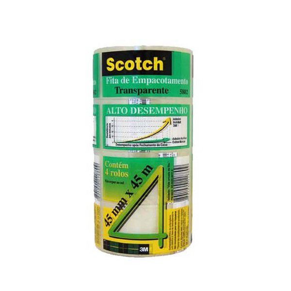 Fita Adesiva 3M PP Scoth Transparente 45MMX45M-6X04