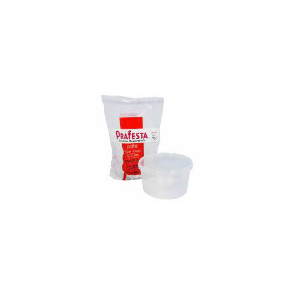 Pote Plástico PP Redondo Prafesta com Tampa e Lacre 500ml c/10 und