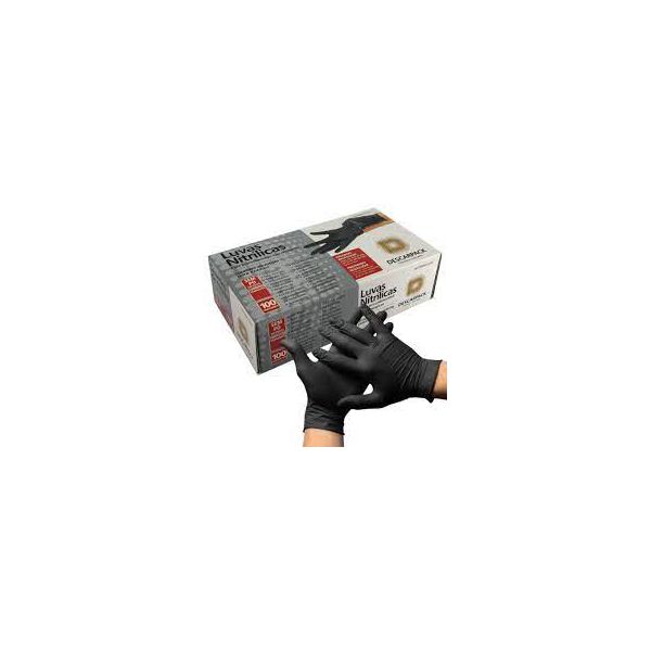 Luva Procedimento Nitrilica Descarpack Preta S/Pó M C/100 UND