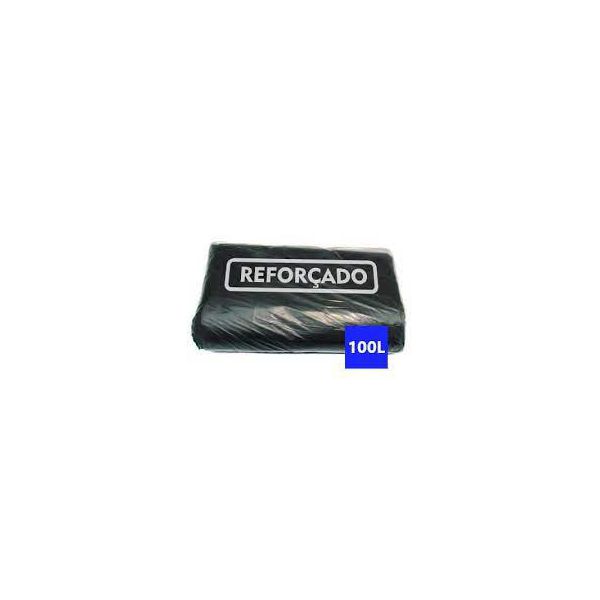 Saco Lixo Preto Reforçado 100Litro C/50 UND 75x105x0,010
