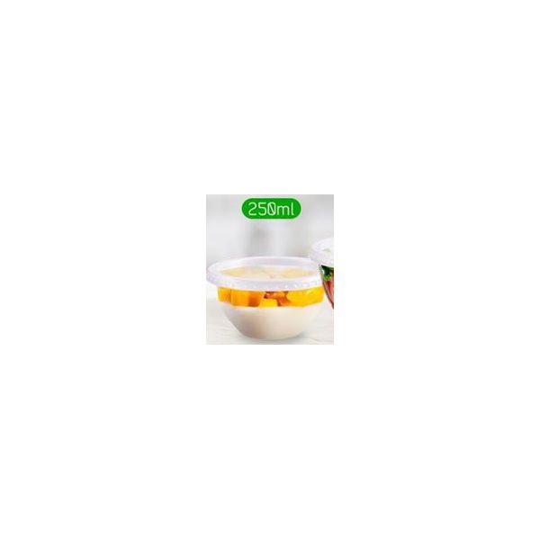 Pote Plástico PP Bowl Prafesta com Sobretampa 250ml c/20 und