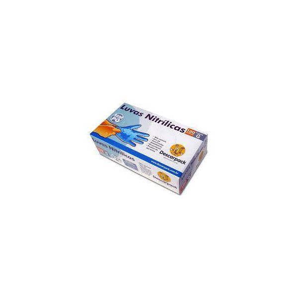 Luva Procedimento Nitrilica Descarpack Azul S/Pó G C/100 UND