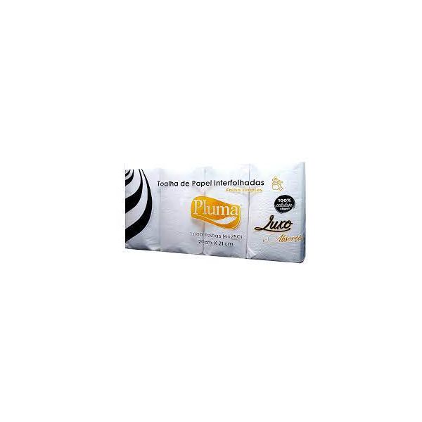 Toalha Interfolha Pluma 20x21 2DB Luxo 100% 28G C/1000