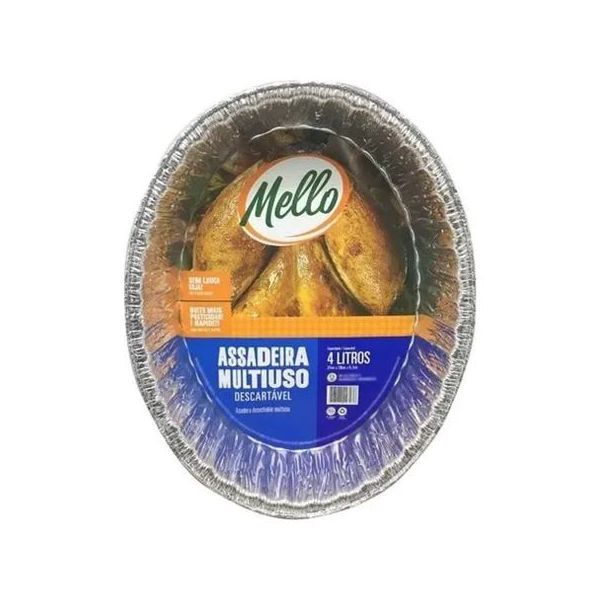 Assadeira Aluminio Mello Oval 4000ML