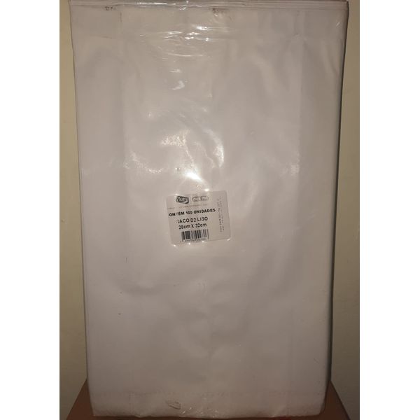 Saco de Papel Kraft D2 Branco Pluma 70G LISO C/100 28X32