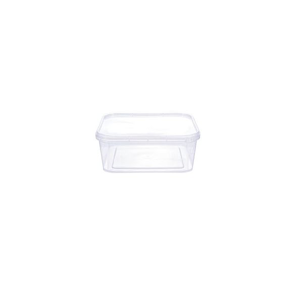 Pote Plástico PP Quadrado Prafesta com Tampa e Lacre 400ml c/20x10 und
