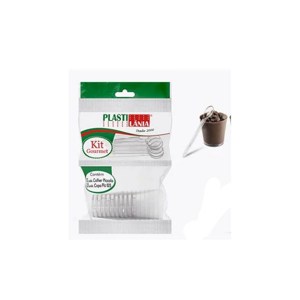 Kit Gourmet Acrílico Copo 25ml com Colher Piccolo c/480 und