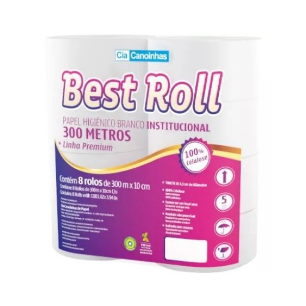 Papel Higienico Rolao Canoinhas Best Roll 300M 100% Cel-8