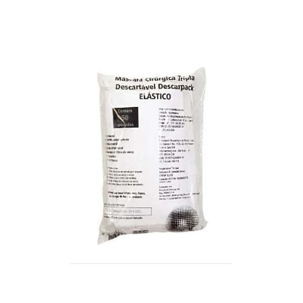 Mascara Descartavel Descarpack Tripla C/elastico e Clip C/50 UND