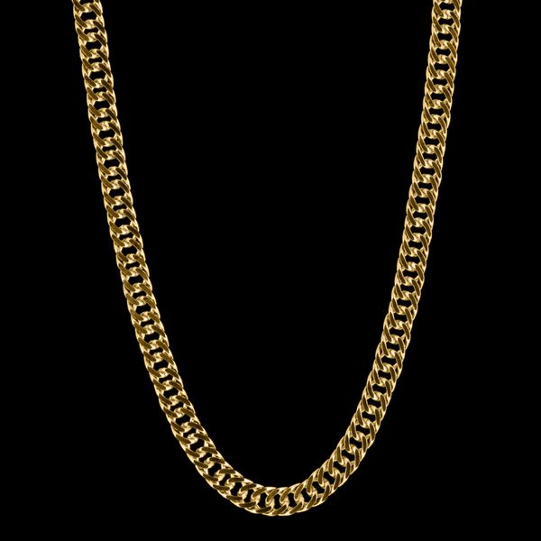 Corrente Grumet Lacraia(7mm) - 60cm - Banhada a Ouro 18K